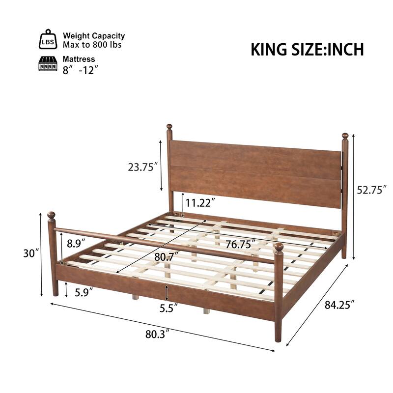 Christopher Knight Home Eldric Solid Poplar and Plywood Bed Frame with Headboard