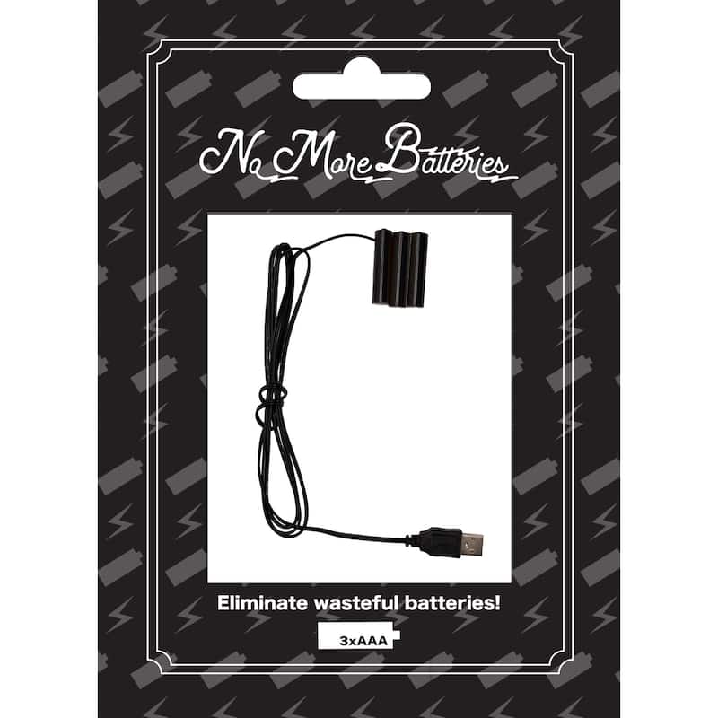 USB Connector Battery Replacement Power Packs - Black - 58" - Set of 3