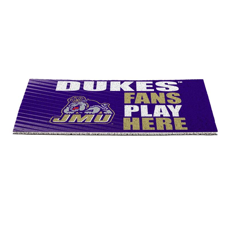 28 in. x 16 in. James Madison University "Fans Play Here" PVC Door Mat