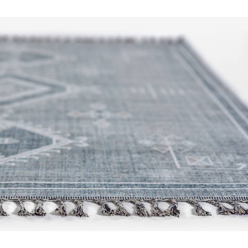 Momeni Rabat Geometric Polyester Blue Area Rug