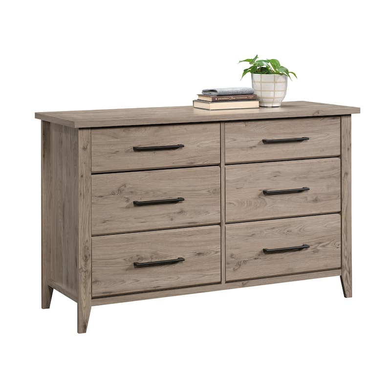 Engineered Wood Transitional Dresser with Six Spacious Drawers