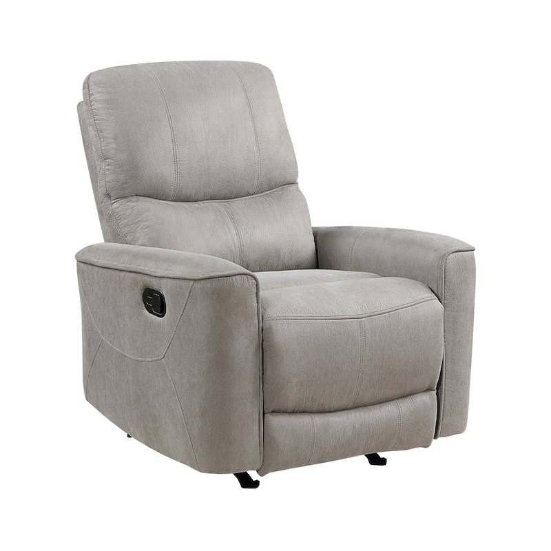 Azalea Polished Microfiber Rocker Reclining Chair - Grey
