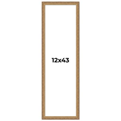 12x43 Frame Red Solid Wood Picture Frame Width 1.75 Inches | Interior Frame Depth 1 13/16 Inches