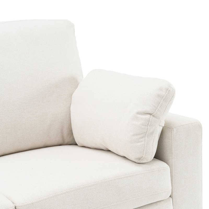 88.9" Linen Power Recliner Sectional 5-Seat Sofa with USB Ports and Storage Drawers