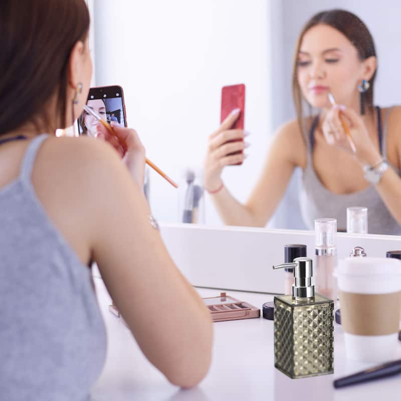 Bathroom Accessories Set, PS Soap Dispenser and Toothbrush Holder