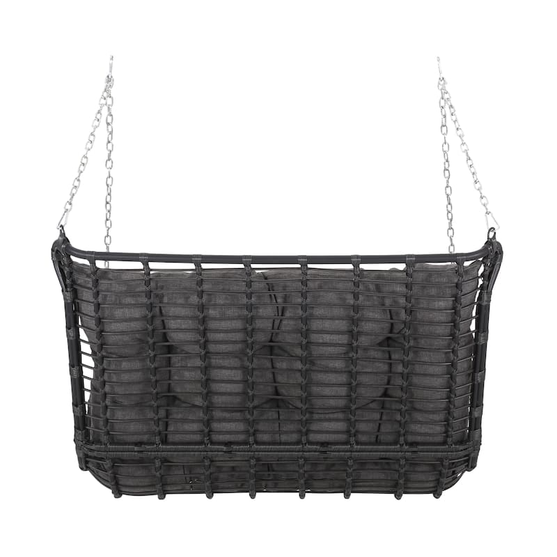 Arruda Outdoor Outdoor Wicker Porch Swing （ Only Swing ）with Cushions by Christopher Knight Home - 400 lb limit