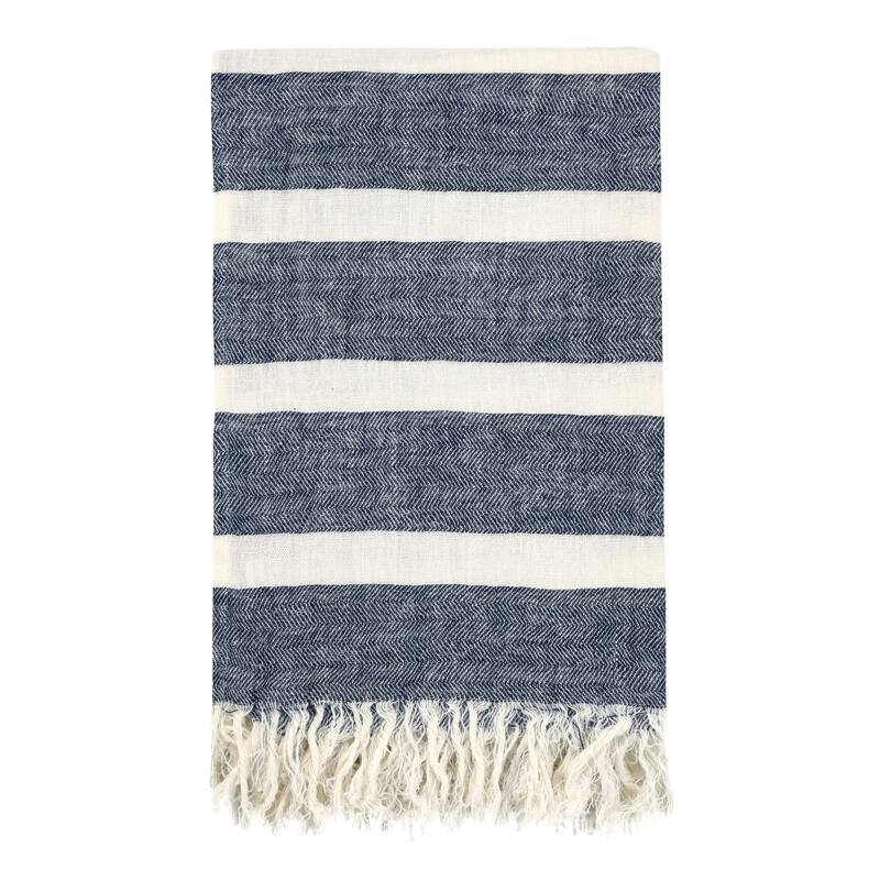 Villa by Classic Home Sherry 100% Belgian Linen Multicolor Throw Blanket