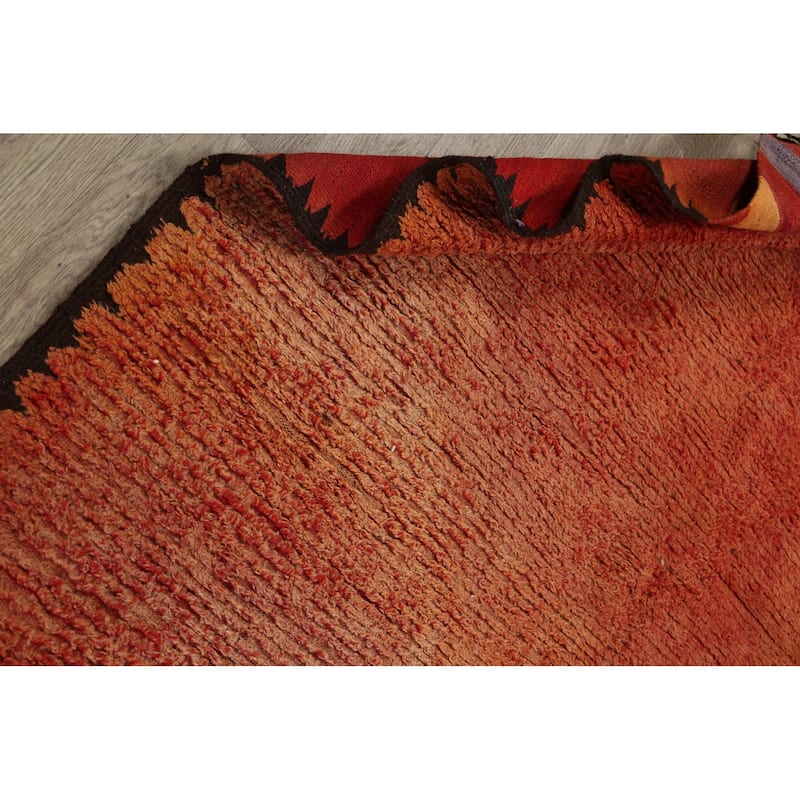 Antique Tribal Moroccan Oriental Area Rug Wool Handmade Carpet - 6'4" x 13'6"