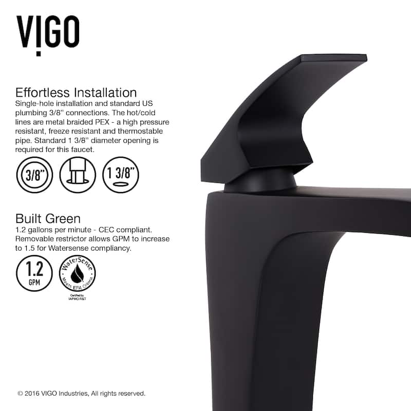 VIGO Giovanni 17"L x 17"W Glass Vessel Sink and Blackstonian 12"H Faucet Set