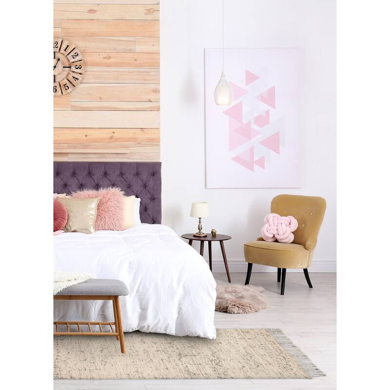 ECARPETGALLERY Braid weave Sienna Khaki Wool Rug - 5'1 x 7'11