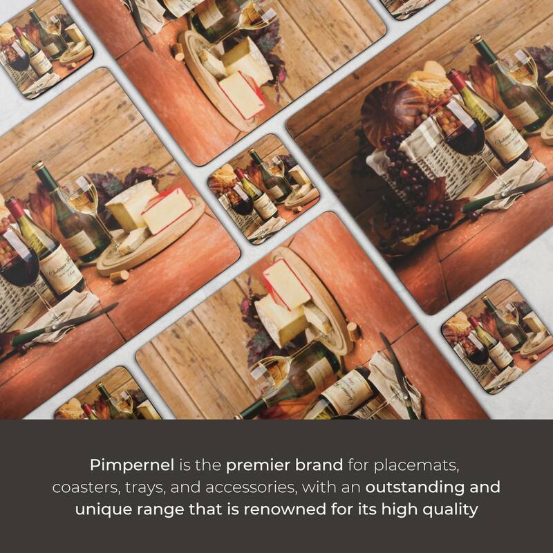 Pimpernel Set of 6 Artisanal Wine Coasters - 4 Inches Sq.