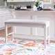 preview thumbnail 1 of 9, Linon Mckee White Upholstered Storage Counter Dining Bench