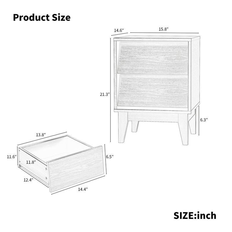 2 Set Nightstands Features Vintage-Style And Bevel Design
