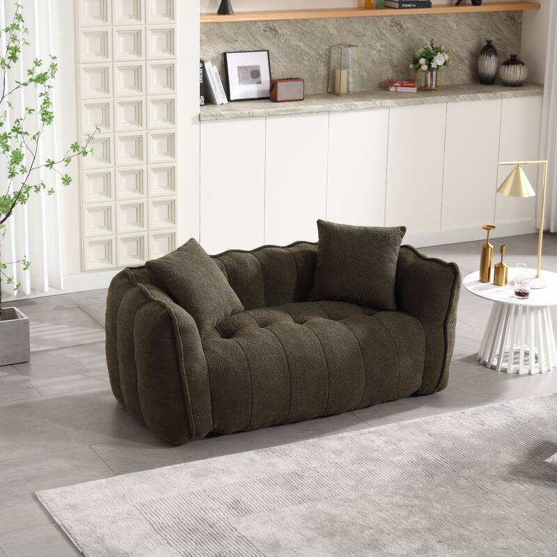 Roomfitters Soft Beanbag Chair with High Resilience Foam Core – Comfortable Square Recliner Sofa for Gaming, Watching TV