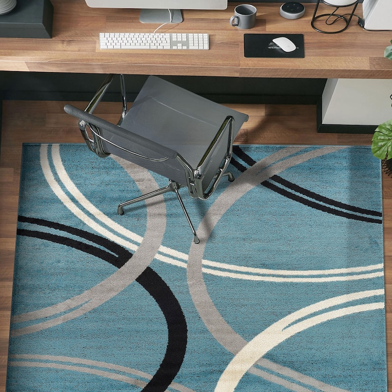 World Rug Gallery Contemporary Abstract Circles Design Area Rug