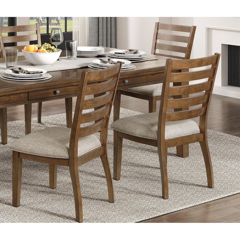2PCS Side Chairs,Wooden Ladder Back Design Dining Chair