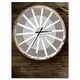 preview thumbnail 2 of 12, Designart 'Sepia Country Wagon Wheel Clock' Oversized Farmhouse Wall CLock