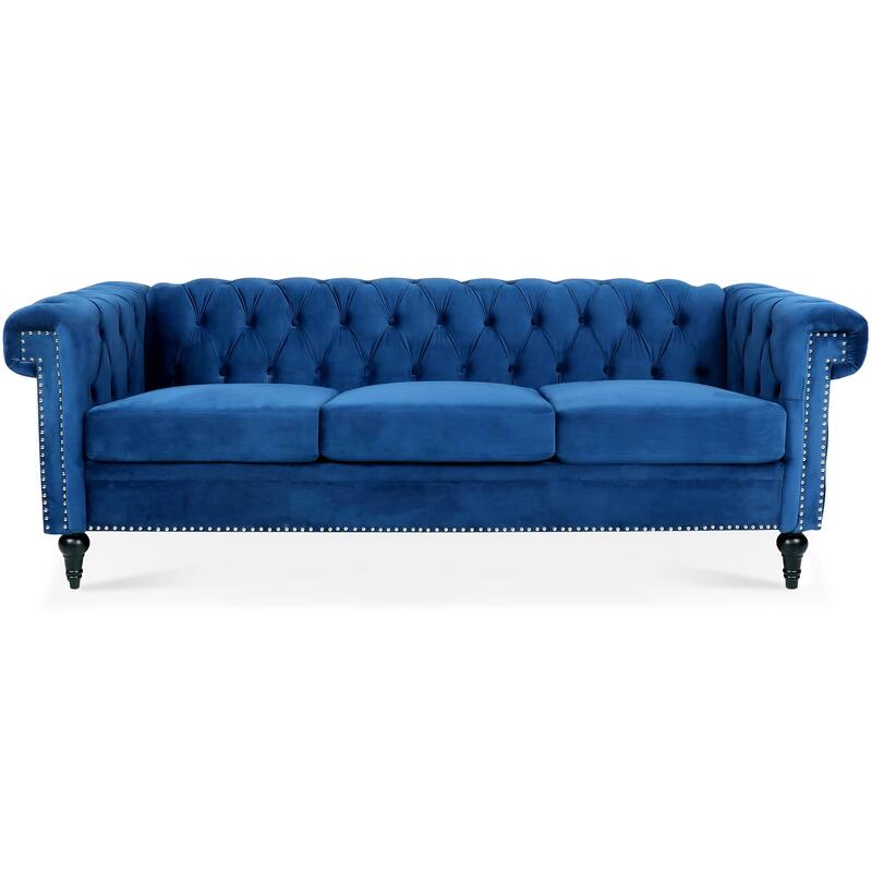 83.66'' Traditional Square Arm Removable Cushion Three Seater Sofa: Timeless Design, Functional Style.