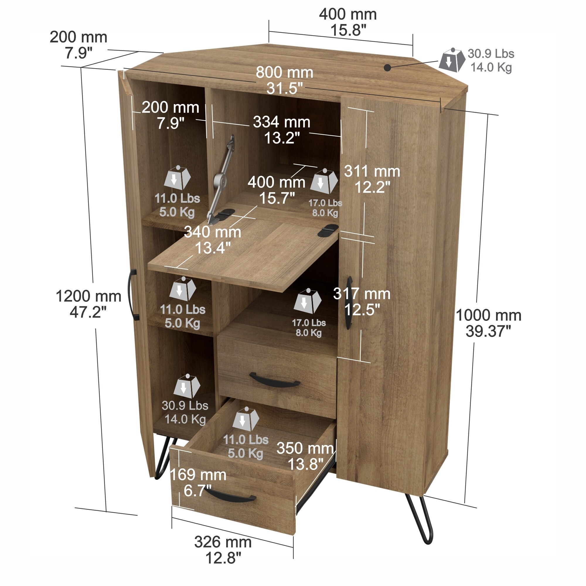 Inval Retro Corner Multi Functional Cabinet Overstock 32480170
