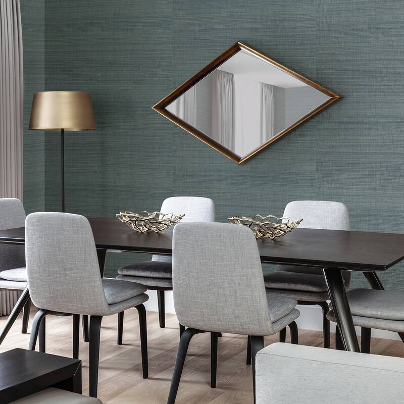 A-Street Prints Laem Teal Grasscloth Wallpaper