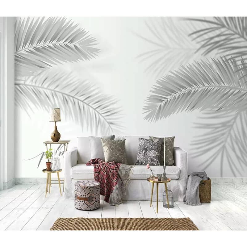 GK Wall Design Dark Palm Leaves Tropical Removable Wallpaper