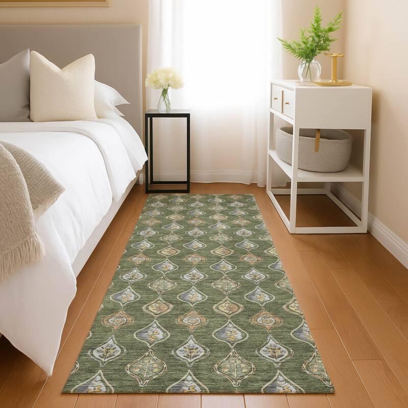 Machine Washable Indoor/ Outdoor Casual Greenwood Chantille Rug