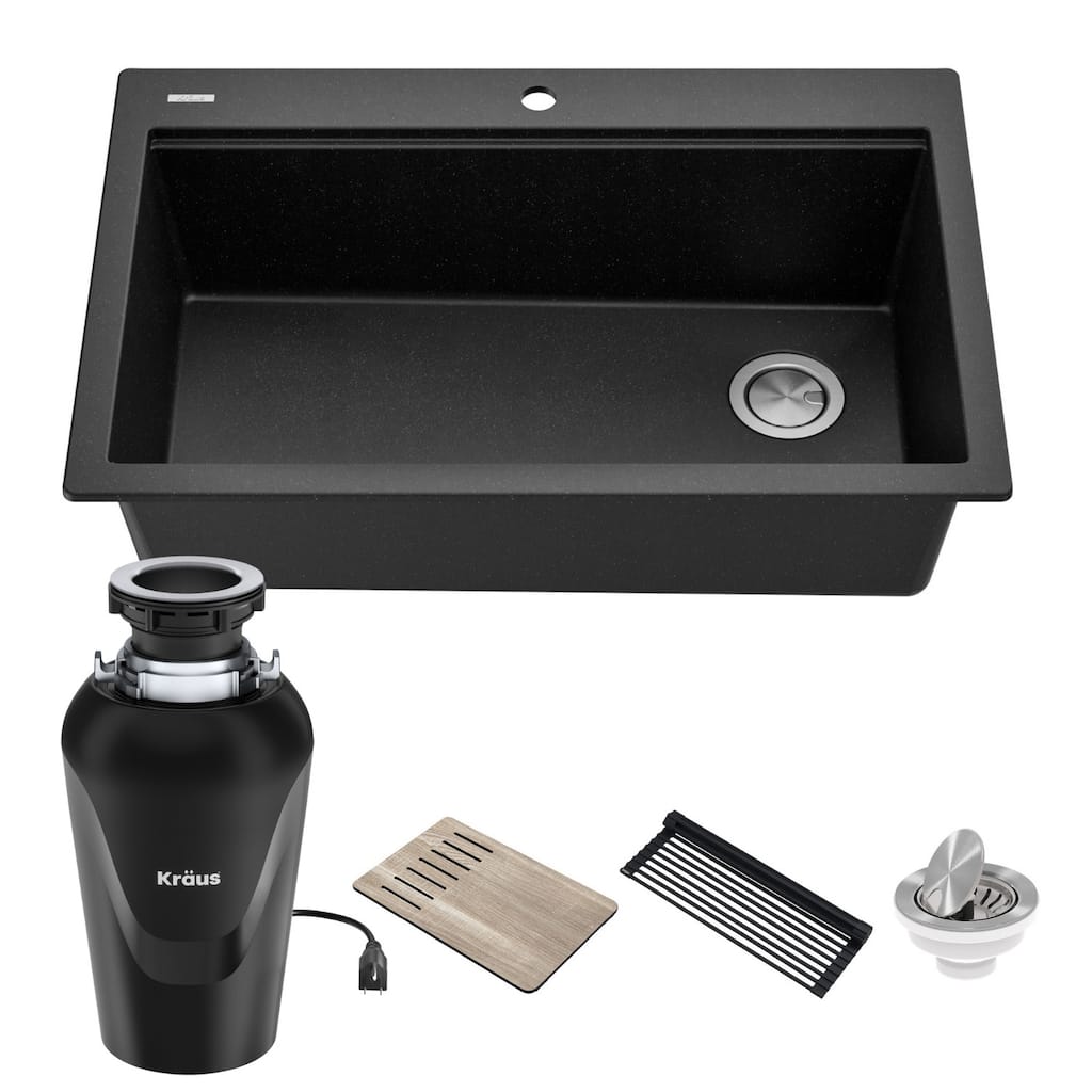Kraus KGTW2-33-100-75MB Bellucci 33" Drop In Single Basin Granite