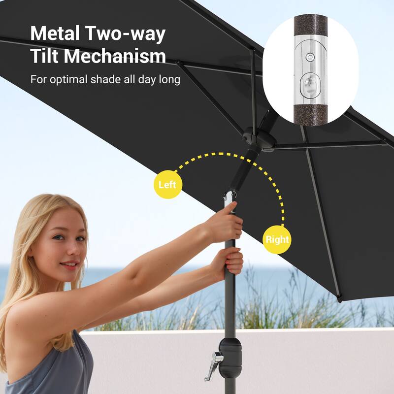 BONOSUKI 6.5x6.5Ft Patio Market Umbrella Weather-Resistant Frame