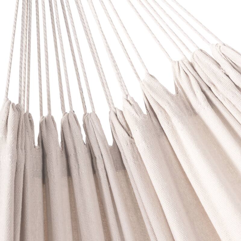 Double Cotton Hammock with Space Saving Steel Stand
