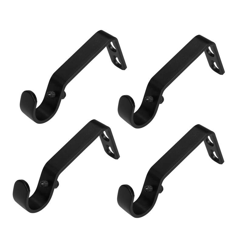 Lumi Home Furnishings Non-Adjustable Single Curtain Rod Brackets 3/4 in. (4-Piece)