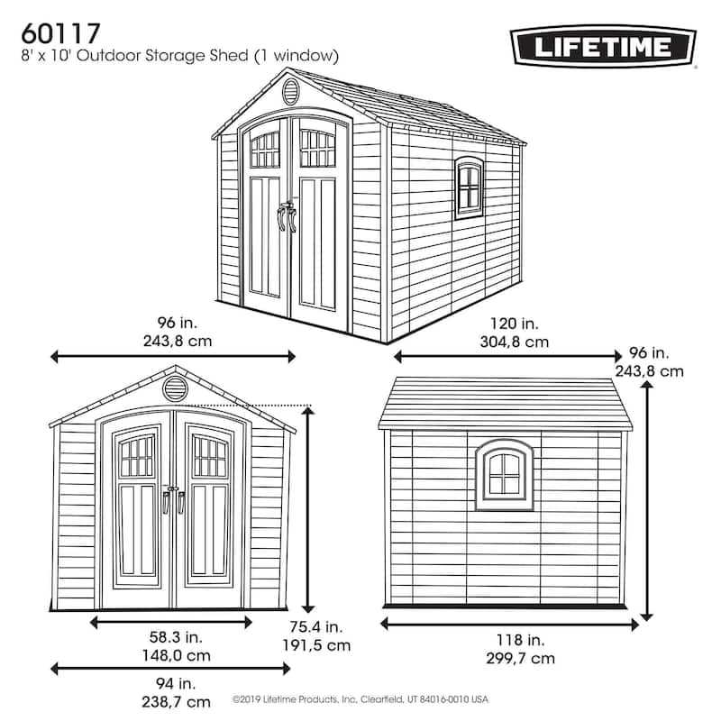 Lifetime 8 Ft. x 10 Ft. Outdoor Storage Shed