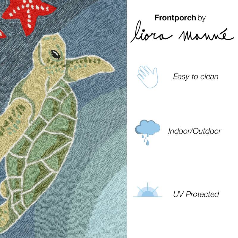 Liora Manne Frontporch Sea Turtle Indoor/Outdoor Rug