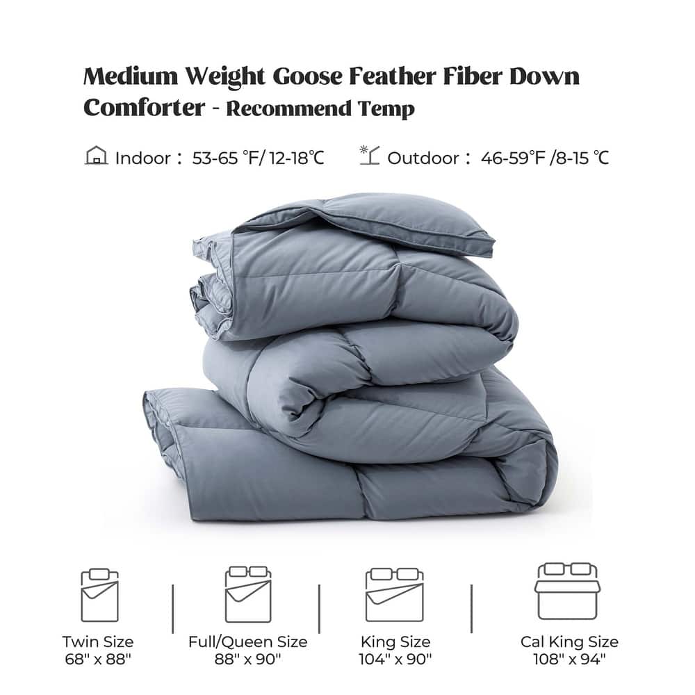 Year-round & Lightweight White Goose Down Duvet Insert Comforter