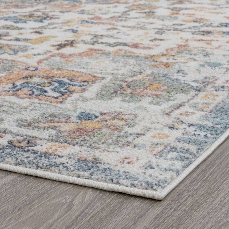 Rayna Farmhouse Medallion Indoor Area Rug