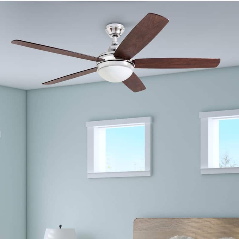 Copper Grove Mills 52-inch Modern Chrome Ceiling Fan with Remote - 52-inch - Chrome - Hardwired