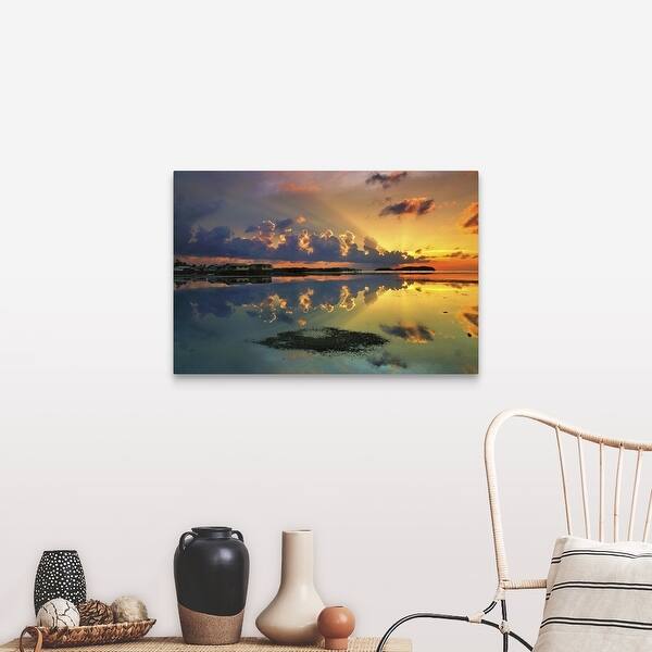 Shop Sunset Over A Lake Malaysia Canvas Wall Art On Sale