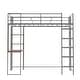 preview thumbnail 3 of 5, Twin Metal Loft Bed with 2 Shelves and one Desk ,Silver