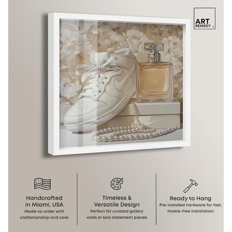 White Sneakers and Pearls Shadowbox by Art Remedy