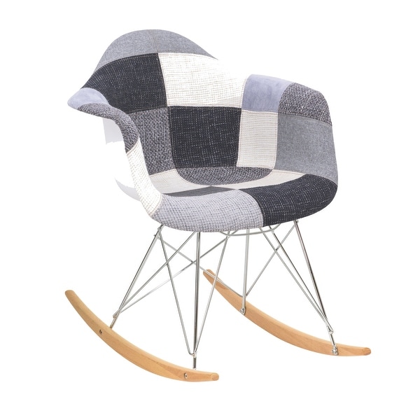 LeisureMod Wilson Twill Fabric Rocking Chair W/ Eiffel Legs. Opens flyout.