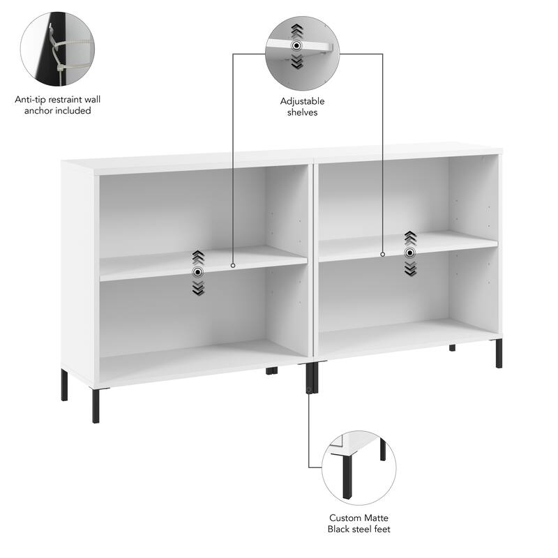 Essence 2 Shelf Bookcase Organizer - Set of 2 by Bush Furniture