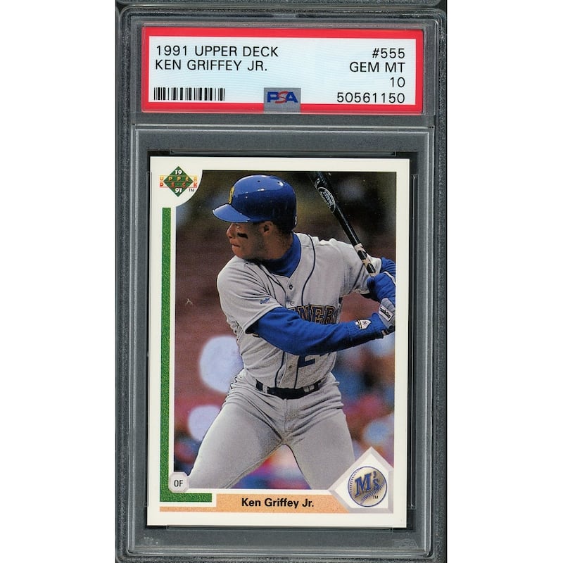 Ken Griffey Jr 1991 Upper Deck Baseball Card #555 Graded PSA 10 GEM MINT - 8'6" x 11'6"