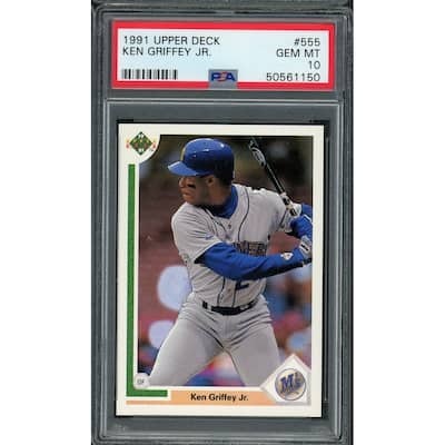 Ken Griffey Jr 1991 Upper Deck Baseball Card #555 Graded PSA 10 GEM MINT - 8'6" x 11'6"