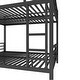 preview thumbnail 14 of 22, Black Metal Bunk Bed Frame for Teens and Adults, No Box Spring Needed
