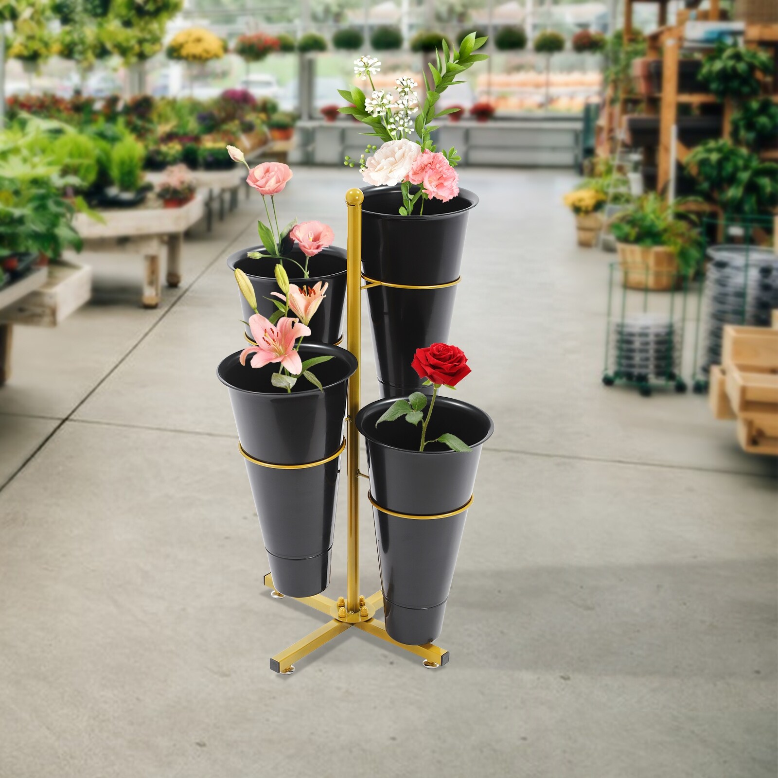 花瓶・フラワースタンド invisible ink. DIGS STAG 241:DIGS 1017g Flower Display Stand with 4 Pieces Buckets - Bed Bath & Beyond