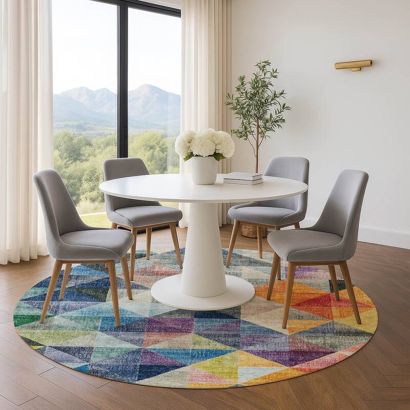 Premium Washable Super Soft Contemporary Mosaic Mayfield Rug - Putty - 8' x 8'