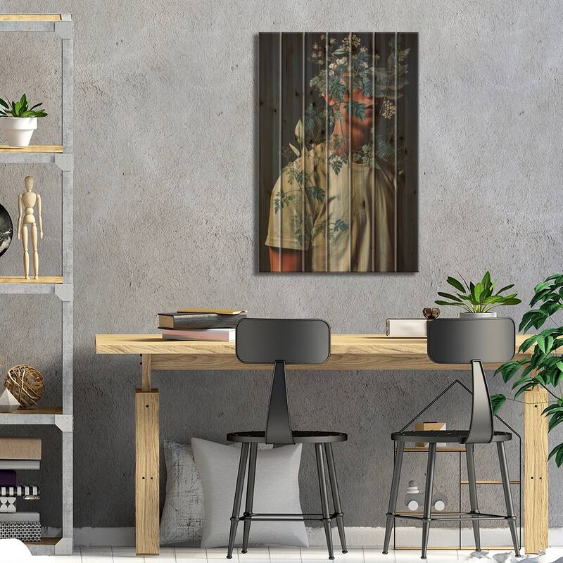 Waiting To Inhale Print On Wood by Frank Moth - Multi-Color