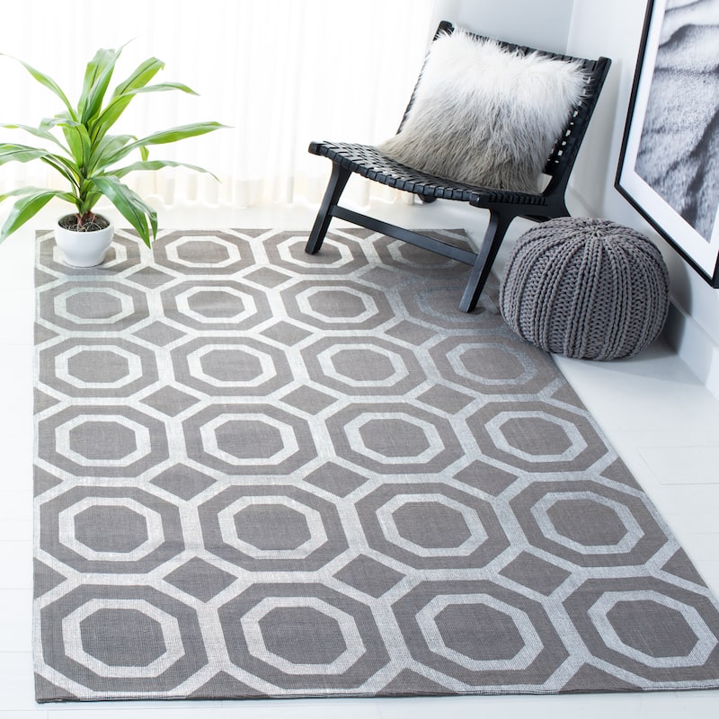 SAFAVIEH Handmade Cedar Brook Igbale Modern Jute Rug - 5' x 8' - Grey/Silver