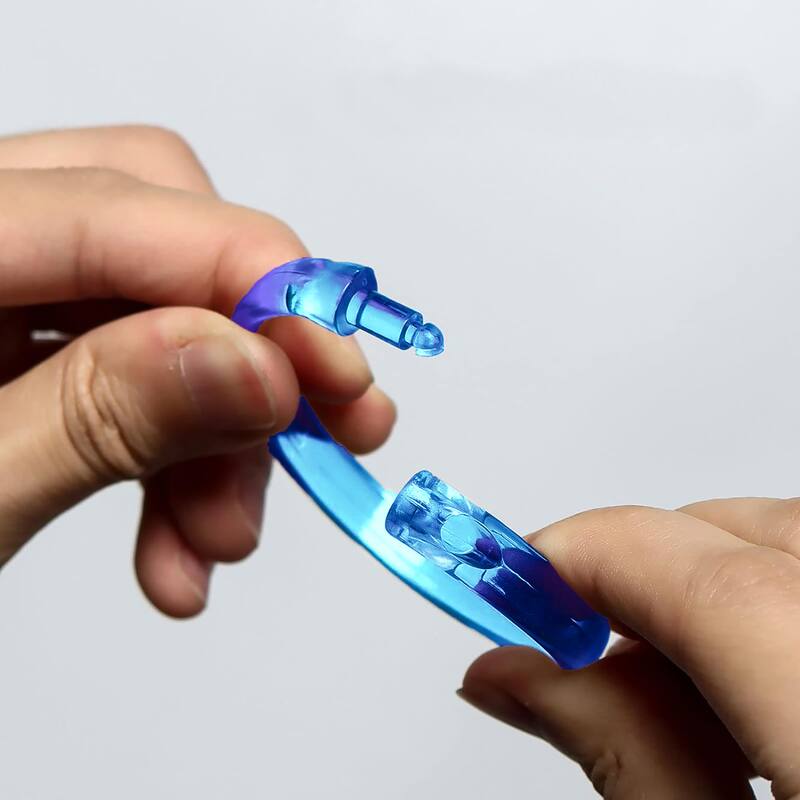 12 Piece Premium Plastic Blue Shower Curtain Hooks Rings Round 2.3" Inches