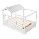 preview thumbnail 5 of 7, Full Size House Bed Modern Wood Canopy Bed with Roof, Window and Large Drawer