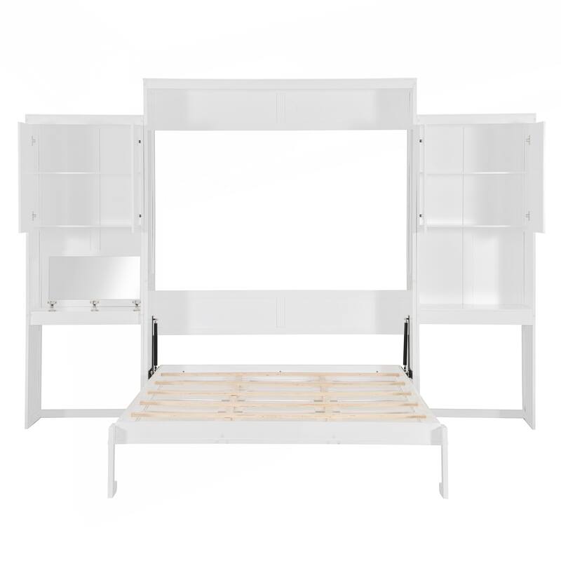 Versatile Queen Size Murphy Bed with Integrated Storage and Functionality